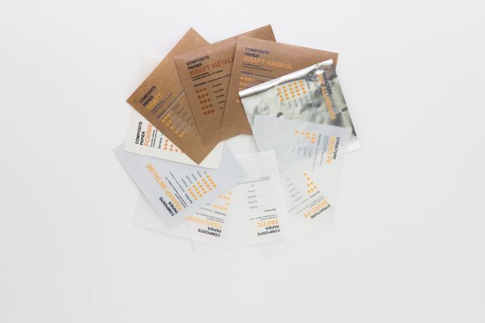 Sealester Material Library: White or brown kraft, white or transparent recyclable PE monoplastic